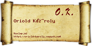 Oriold Károly névjegykártya